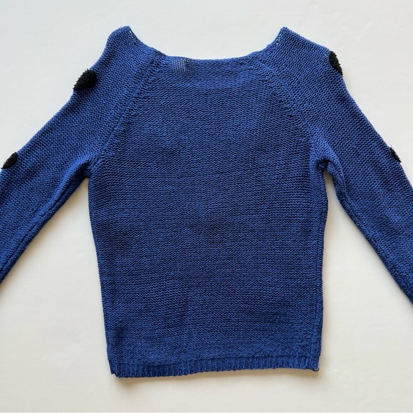 LC Lauren Conrad Blue and Black Heart Sweater, Extra Small - Picture 5 of 9
